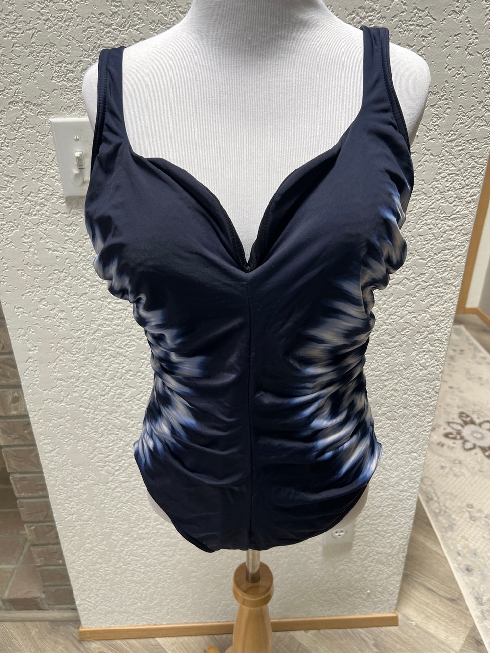 Miraclesuit Temptress Sound Waves Swimsuit Midnight Blue Tie Dye 1-PC